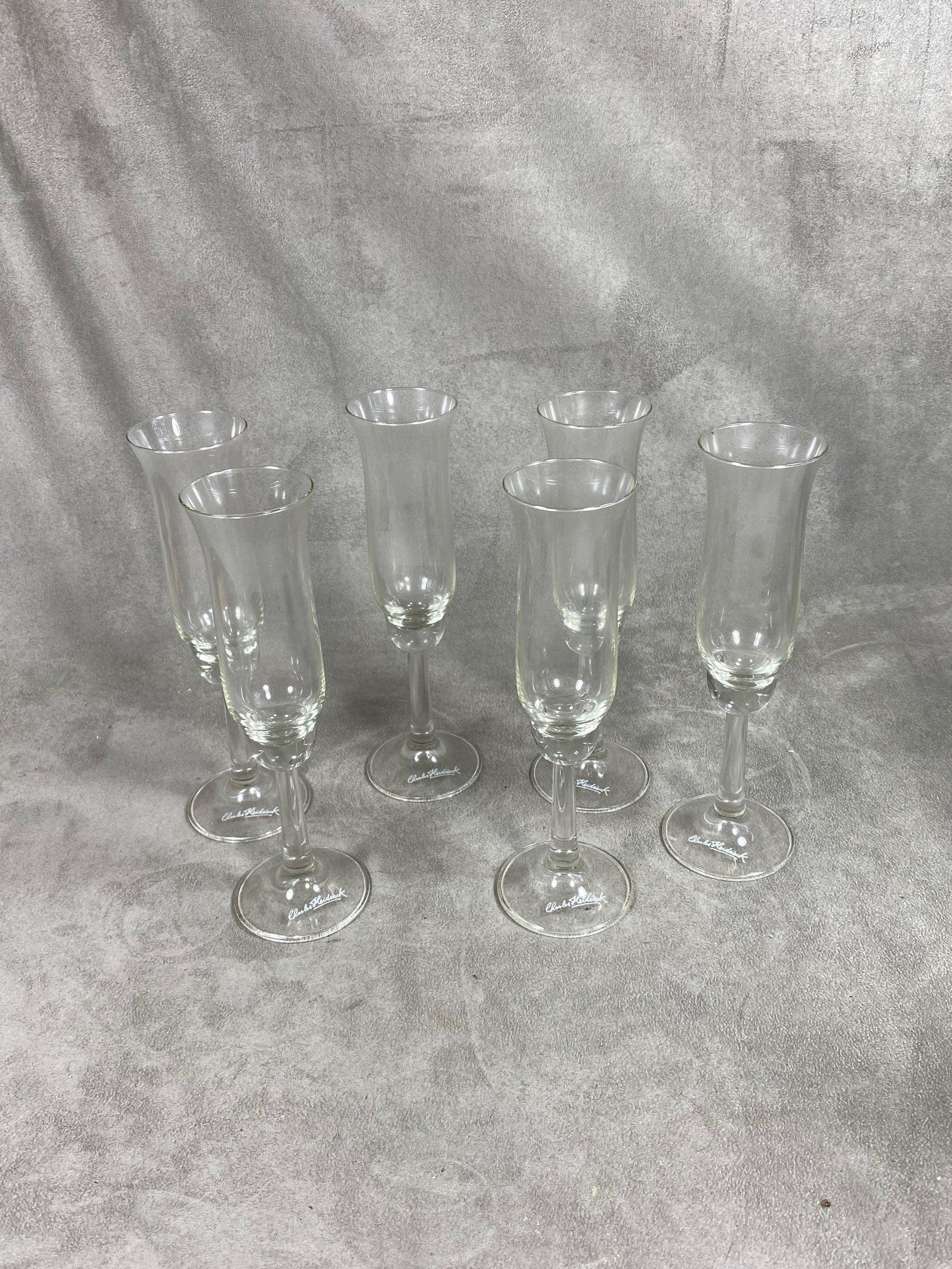 Kavel van 6 champagnefluiten Charles Heidsieck Vintage jaren 80