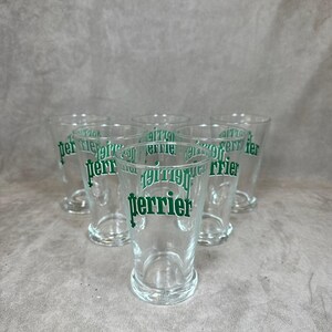 Set Perrier de 6 verres Perrier vintage made in France Années 1980