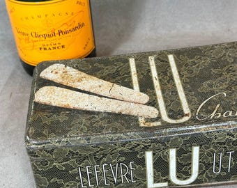Metal Tin by Lefevre Utile, LU Biscuits Champagne, Made in France
