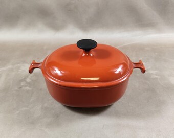 COCOTTE LE CREUSET ancienne en fonte émaillée ovale DESIGN 1958 vintage