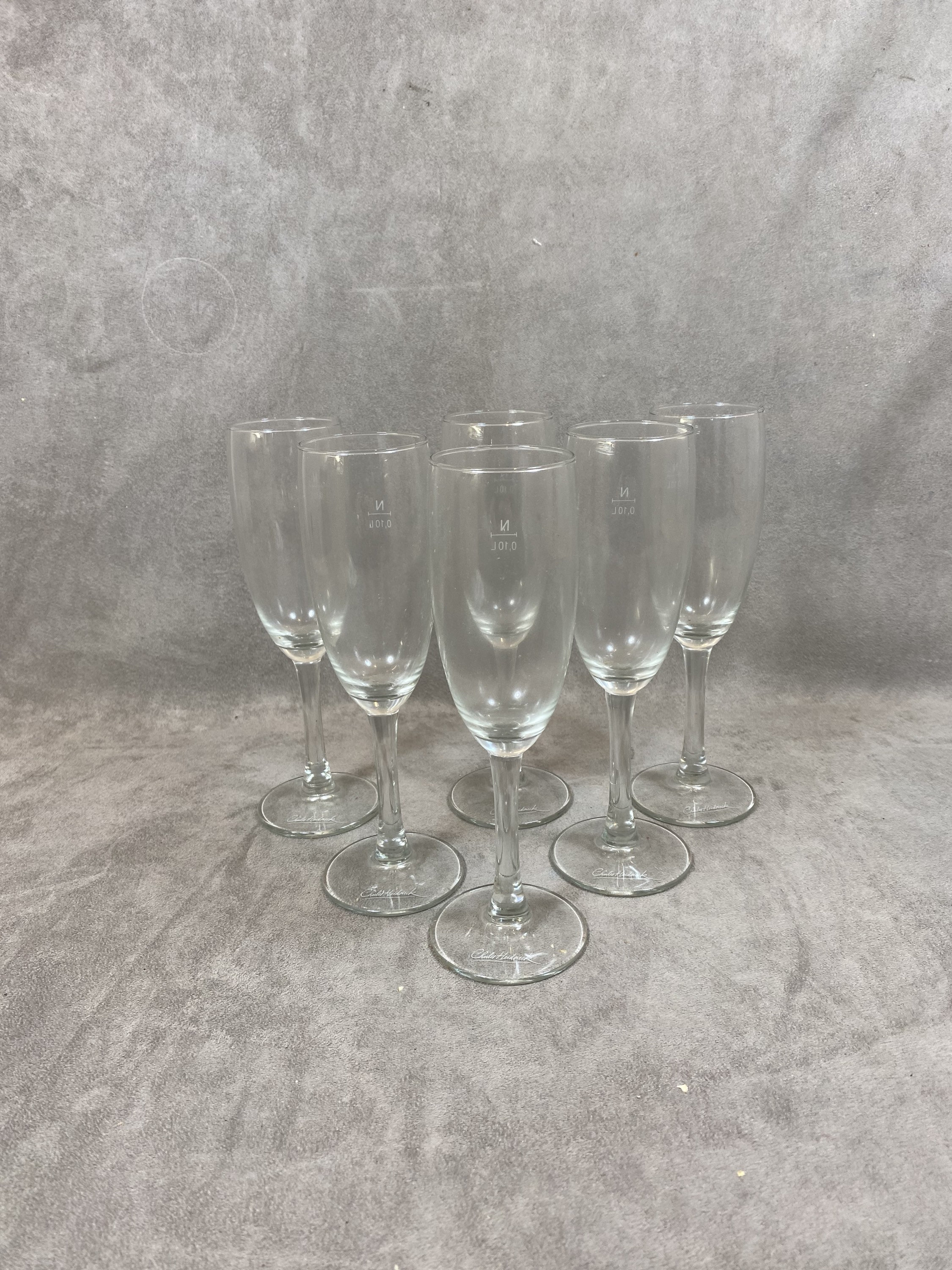 Lot De 6 Flutes En Cristal