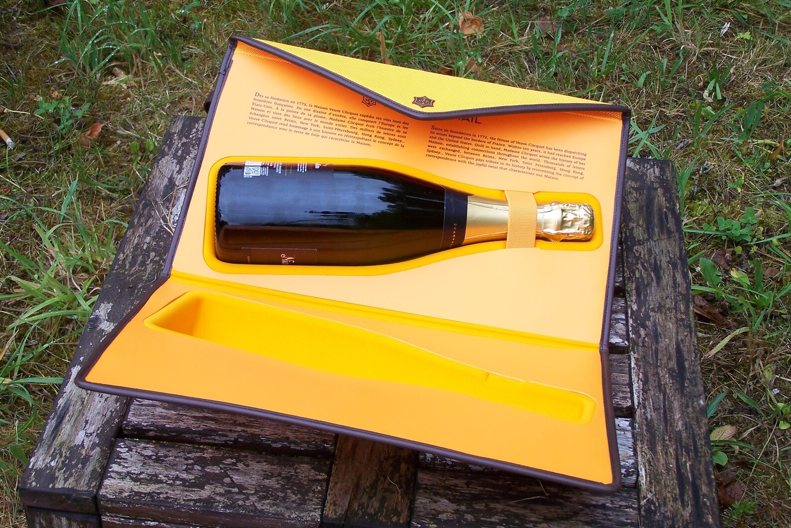 Veuve Clicquot box for bottle of champagne orange bottle case Etsy