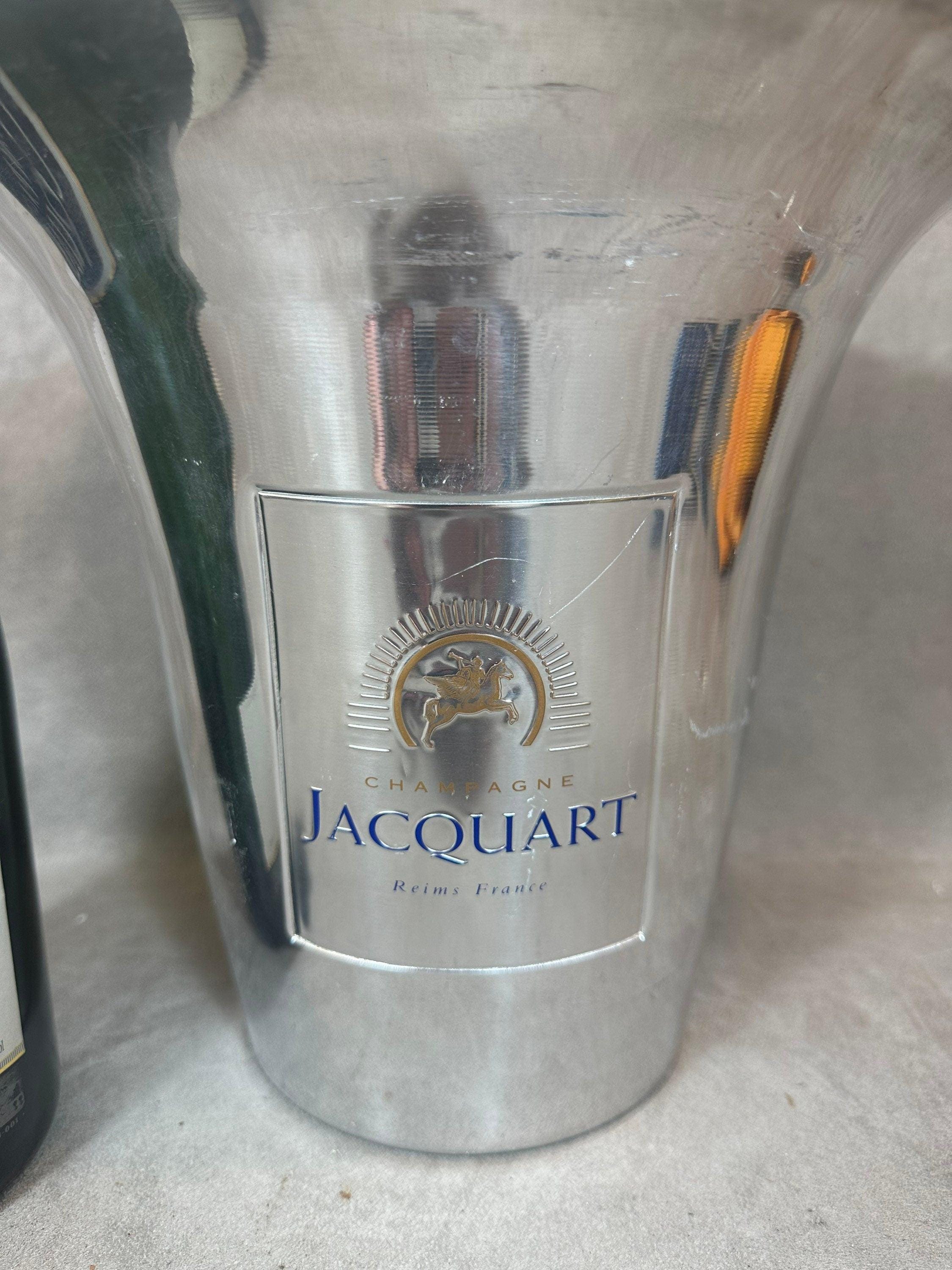 JACQUART | Seau à champagne JACQUART vintage aluminium brillant avec 2 poignées anneau | vintage Reims Made in France - France