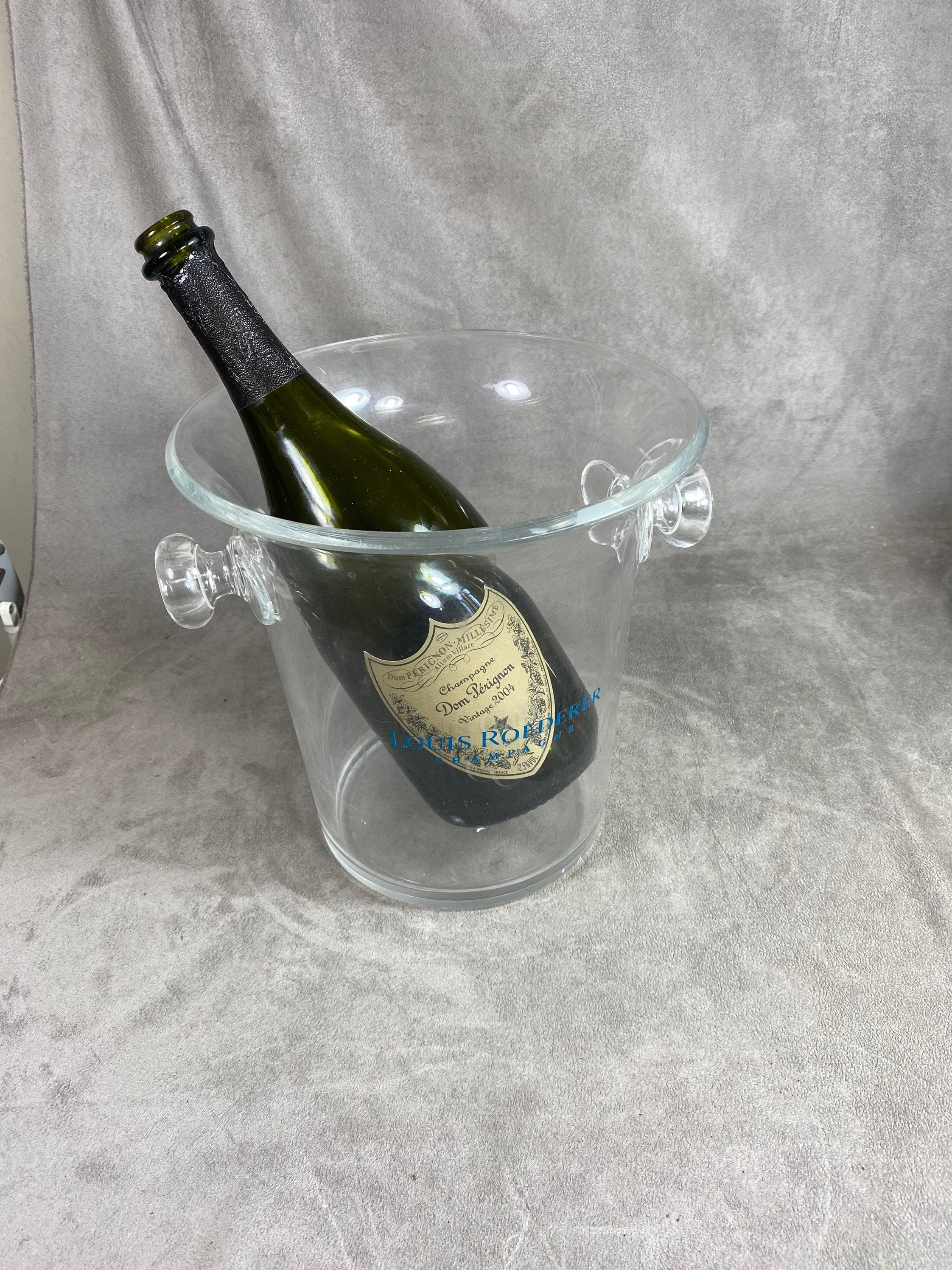 Seau à Champagne en Plastique Transparent Roederer Reims Années 1990