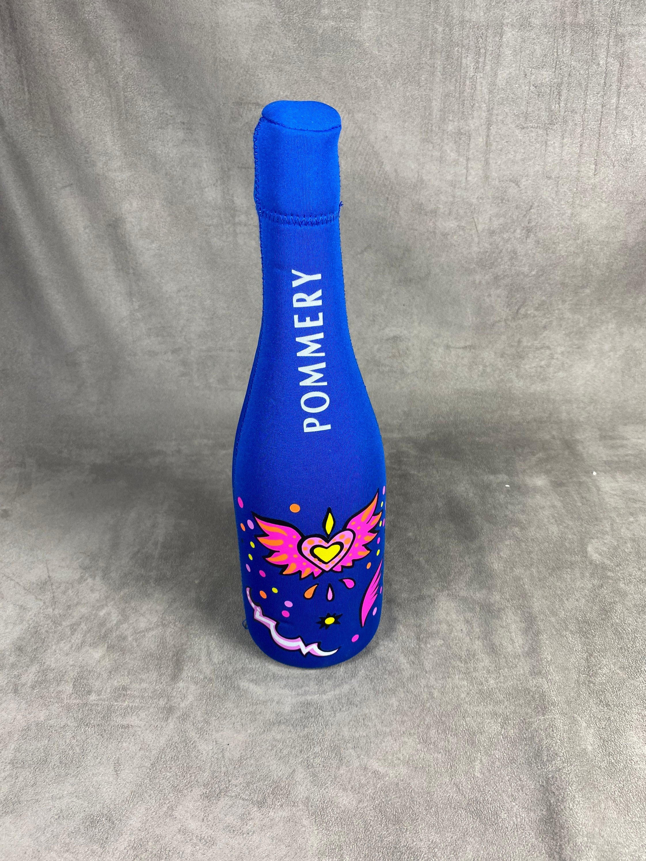 Etui à Bouteille en Tissu Bleu Pour de Champagne Pommery By Federica Matta