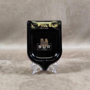 Advertising Ashtray Champagne Veuve Paul Bur in Opalex Made in France Vintage 1970