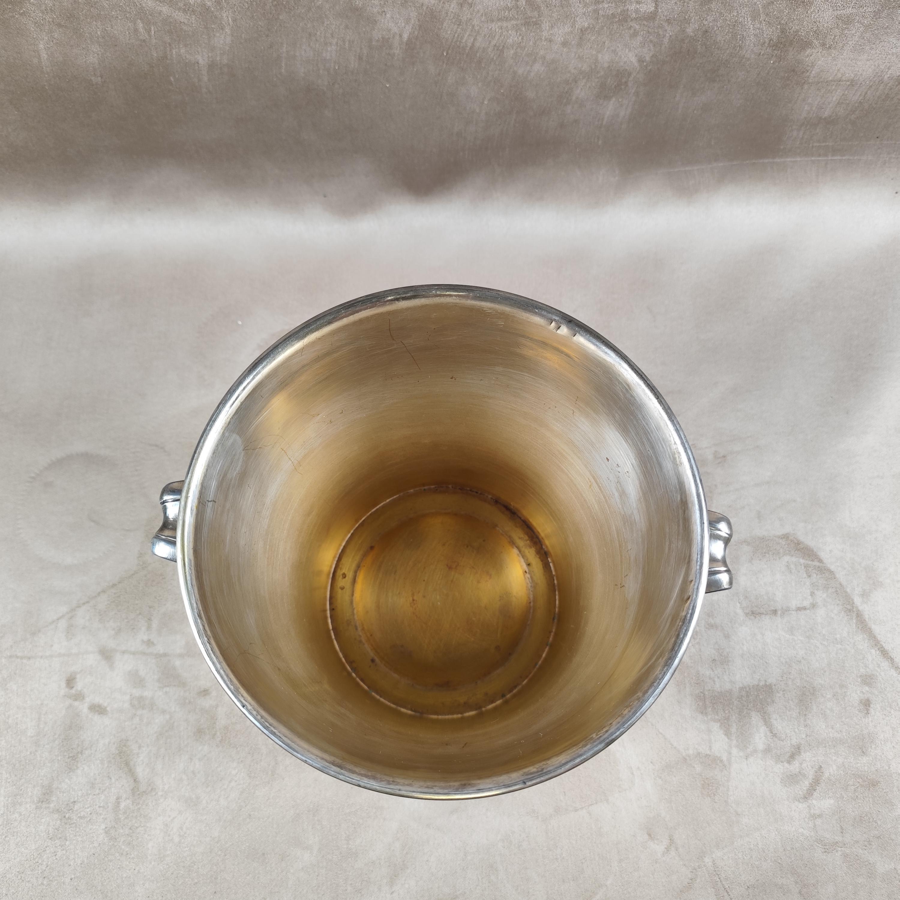SUPERBE SEAU À champagne Art Nouveau 1900 en métal argenté EUR 250,00
