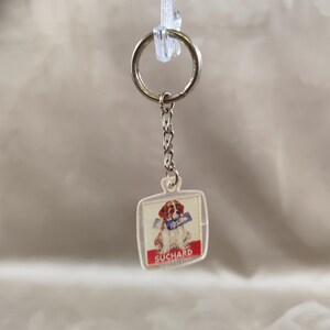 Animated Dog Advertising Keychain Suchard Milka Chocolate Made in France Vintage 1970