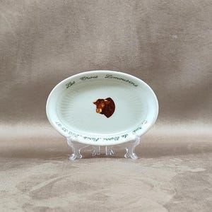 Advertising Ashtray Les Trois Limousins Paris Faience by GDA Limoges Made in France Vintage 1970