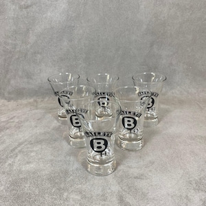Set of 6 Baileys 52 vintage spirit glasses and glass shooters