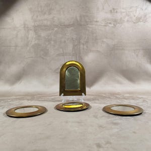 Set of 4 Brass Mirrors Made in France Vintage 1970