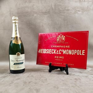 VERY RARE Glacoid decorative plaque in red sheet metal Heidsieck & Co Monopole vintage advertising article