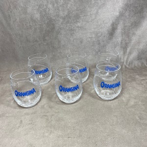 Set of 6 vintage Orangina glasses  vintage Made in France