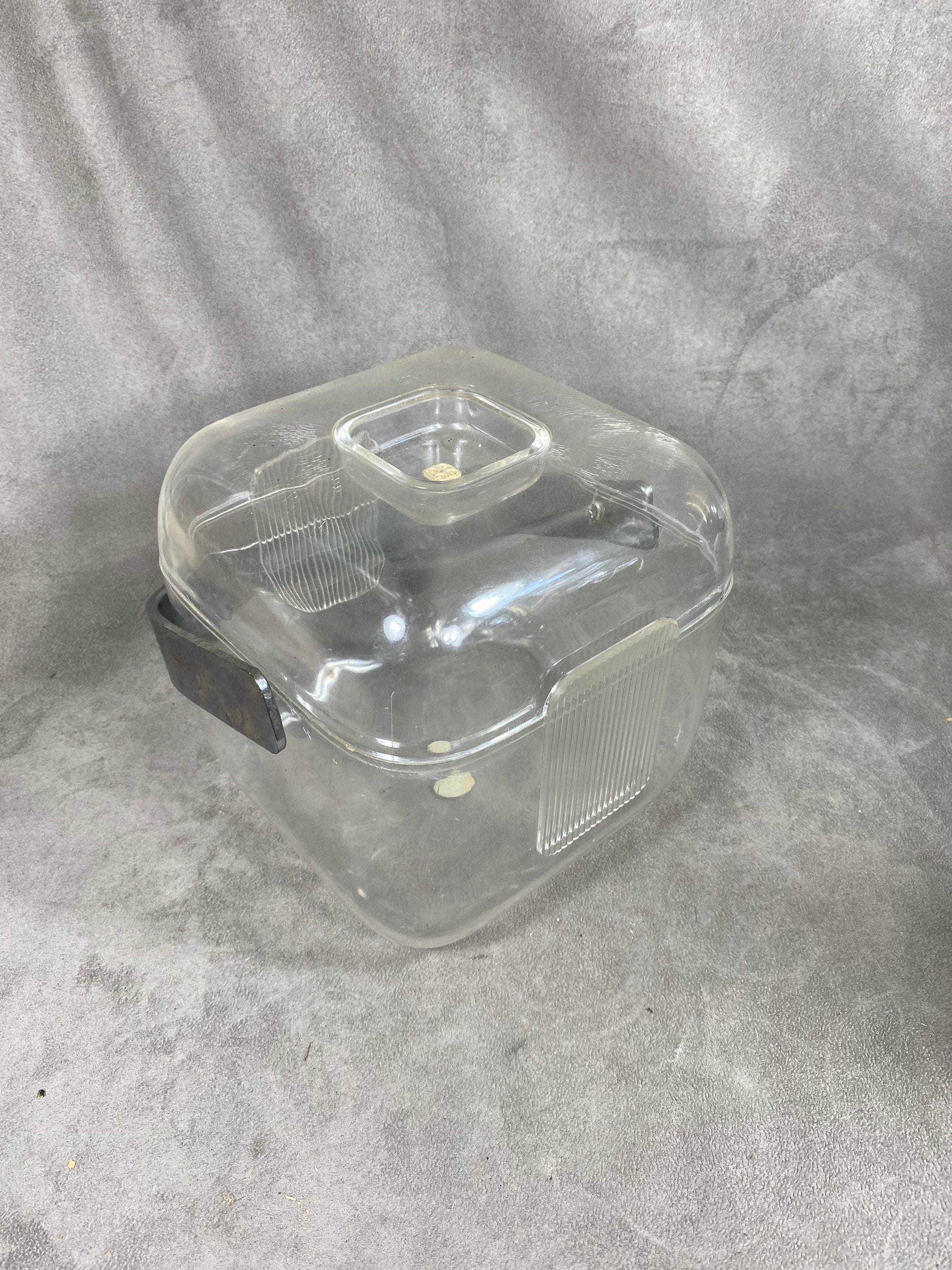 Guzzini Seau à Glace en Plastique Transparent Vintage Made in France Année 1970