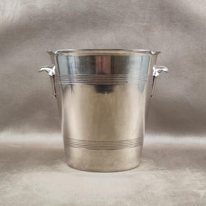 Silver-Plated Champagne Bucket Poinçon d&#39;Orfèvre Made in France Vintage 1970
