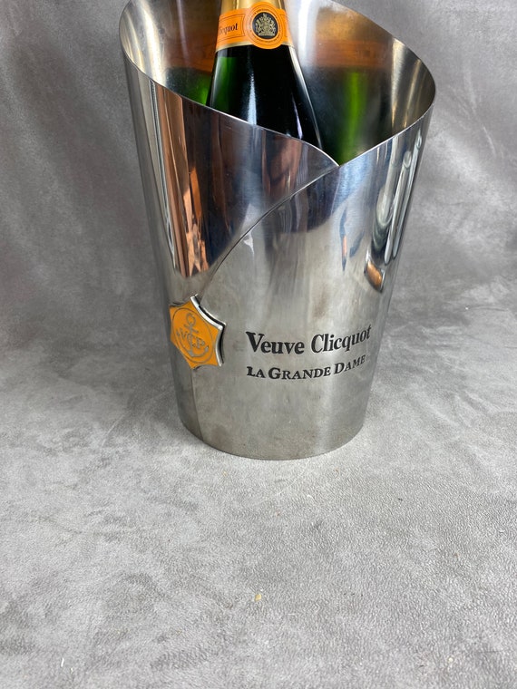 Extra large seau à champagne VEUVE CLICQUOT en métal brossé sur France | seau veuve clicquot, boite metal veuve clicquot, seau a champagne veuve clicquot