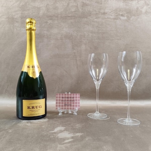 Set of 2 Krug champagne flutes – Engraved logo glasses – Luxury barware