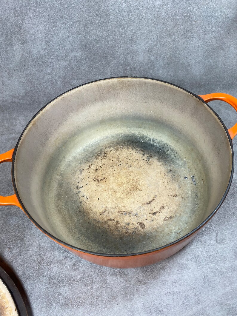 Cocotte Cousances Le Creuset Vintage Orange 26 Cm - Doufeu - Fonte émaillée - France