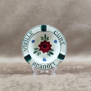 Advertising Ashtray Liqueur Vieille Cure in Faience Made in France Vintage 1970
