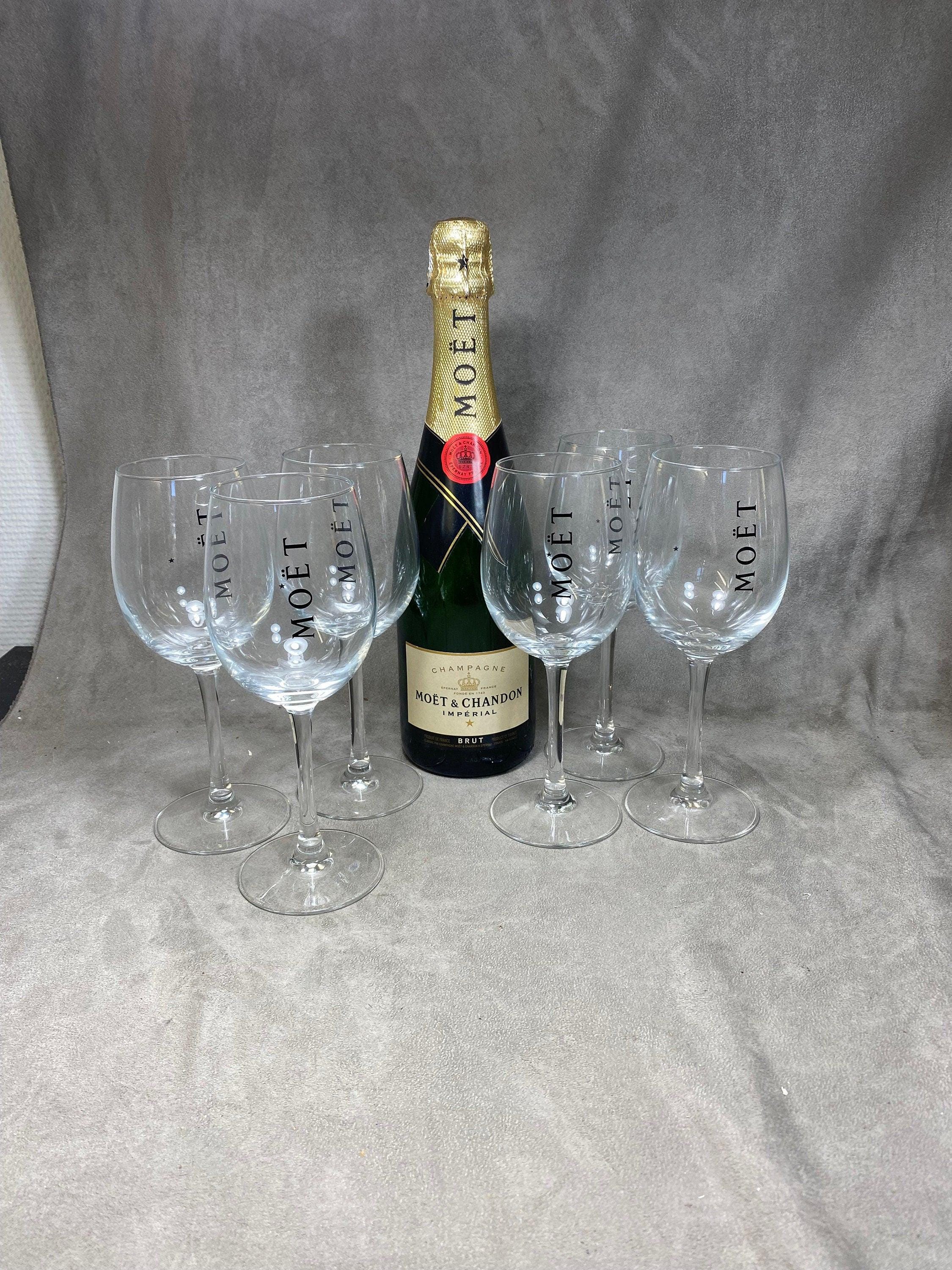 Flûtes à Champagne Moët & Chandon White Ice Imperial - Lot De 6 En Acrylique | Élégantes, Réutilisables, Pour Fêtes