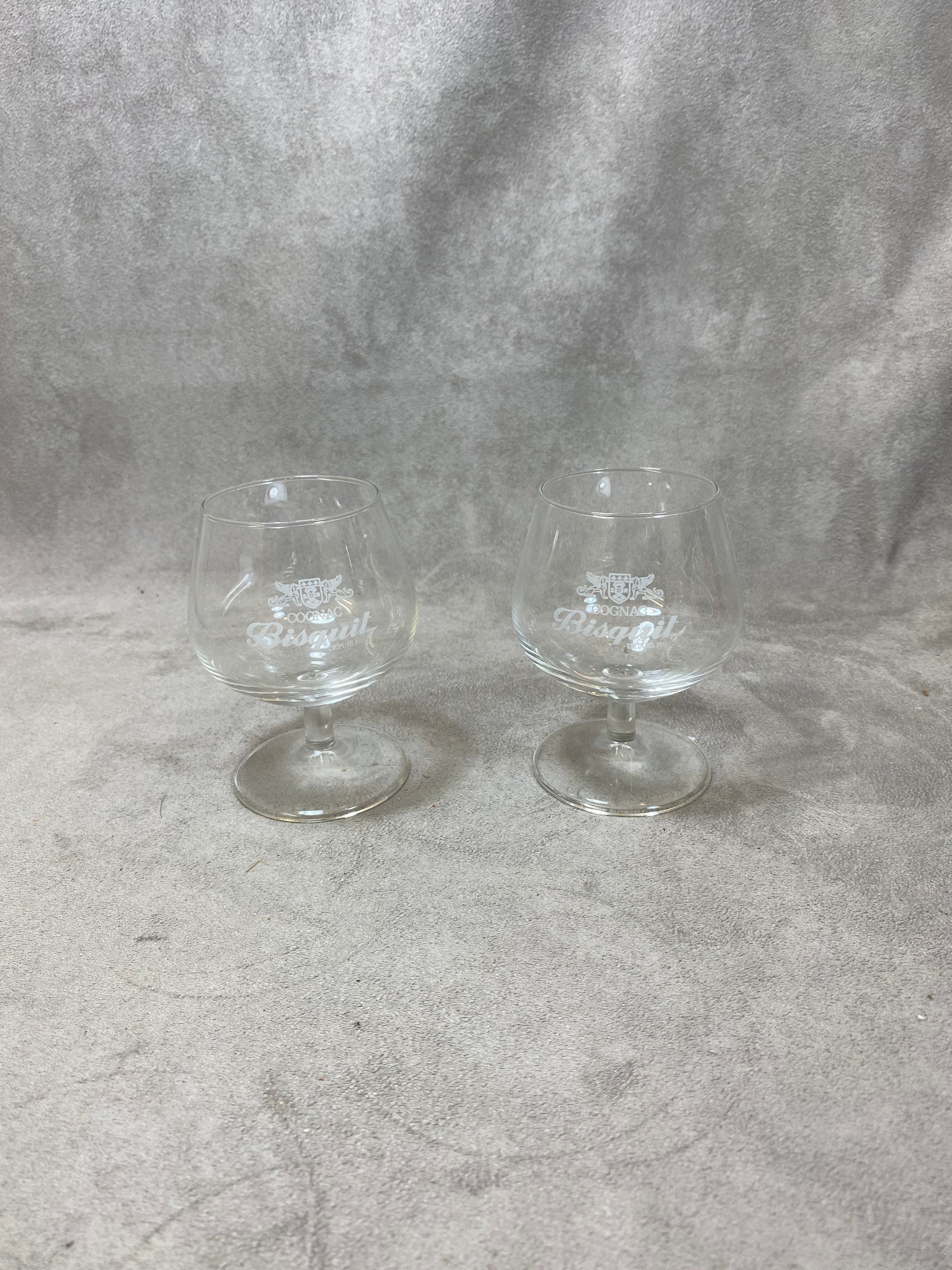 Lot de 2 Verres Cognac Bisquit Vintage Made in France