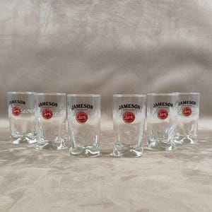 Set of 6 Jameson Irish Whiskey Glasses Made in France Vintage 1980