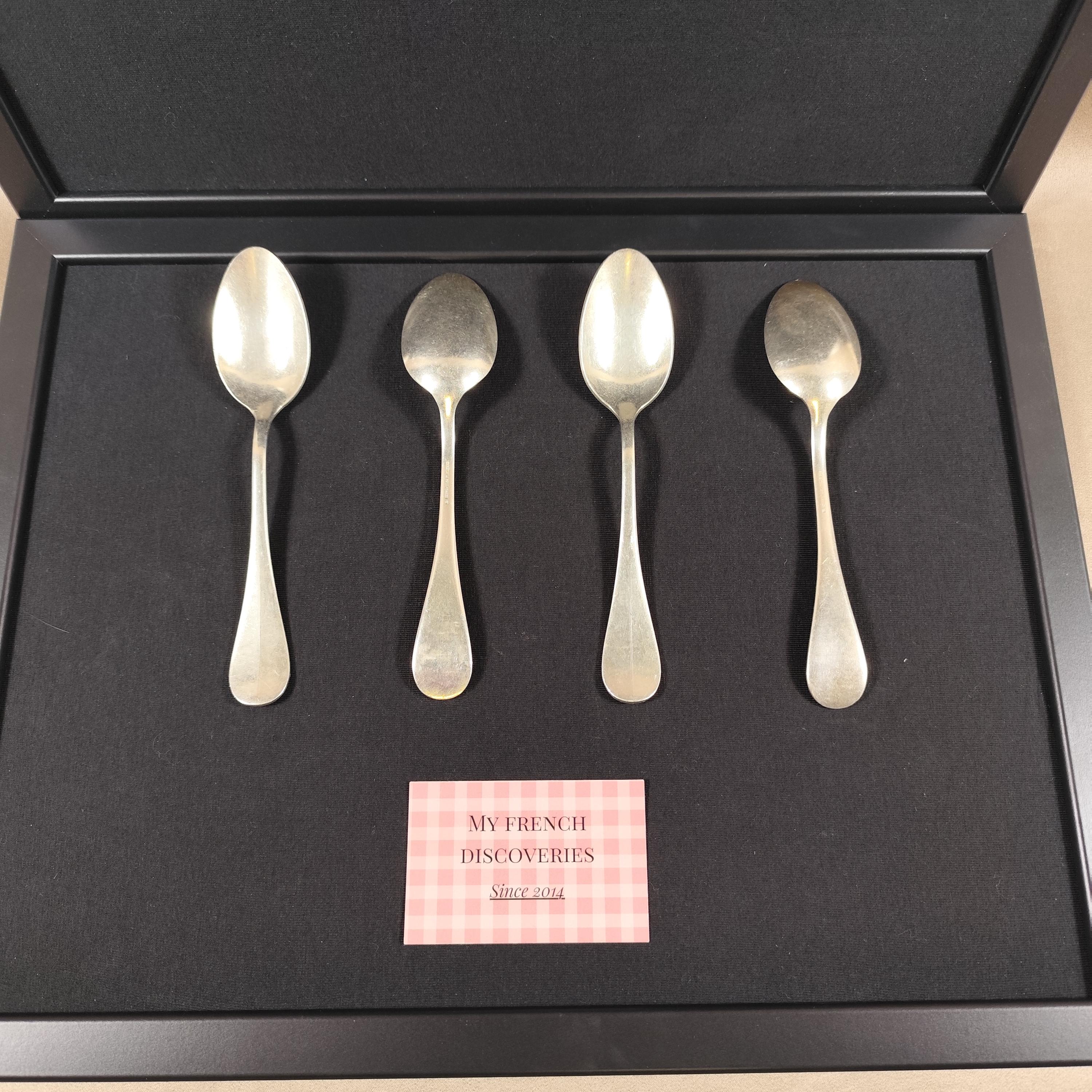 Set di 4 Cucchiaini da Dessert Retrò per Caffè, Tè e Gelato, Lunga 4