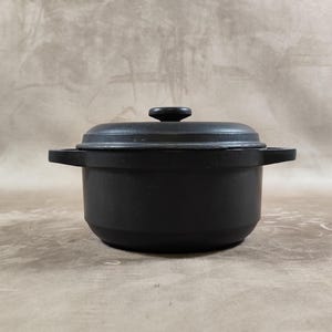 Black Cast Iron Casserole Dish Made in France Vintage 1970