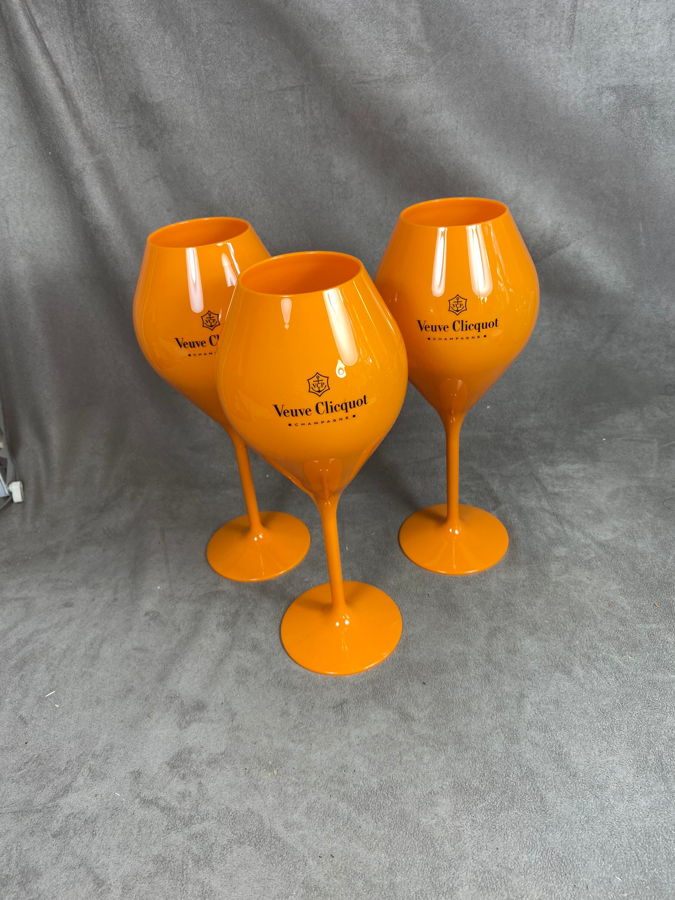 Lot de 3 Flûte en Plexiglass Veuve Clicquot Ponsardin Vintage