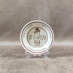 Advertising Ashtray Le Forum Forvm Cinquantenaire in Faience Made in France Vintage 1980