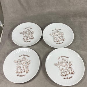 Set of 3 decorative plates on the theme of French cheese Made in France