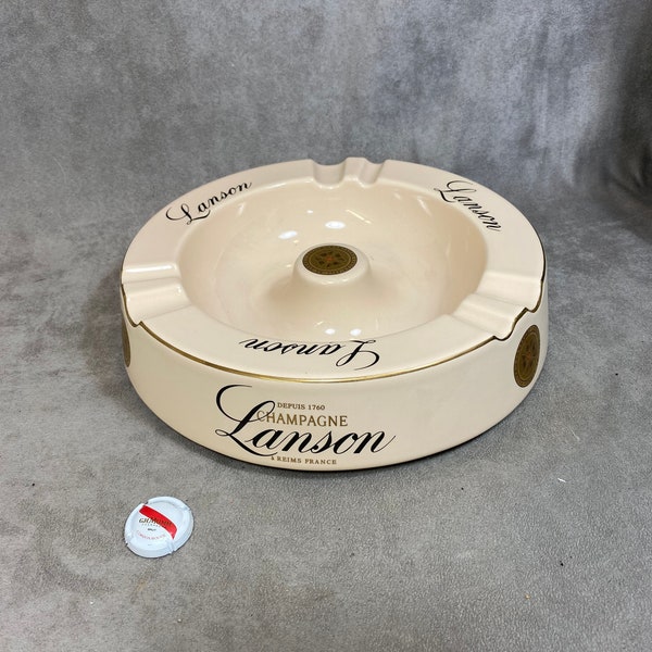 RARE Lanson XXL porcelain ashtray Made in France 1960s