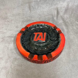 Advertising Faience Ashtray, TAI Transports Aériens Intercontinentaux Airline, By Simard, Made in France, Vintage 1960