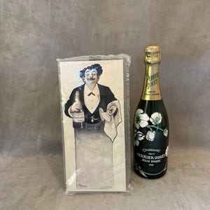 Decoração de madeira, Servidor de menu em branco por Guillaume, Perrier Jouët, feito na França, vintage 1980