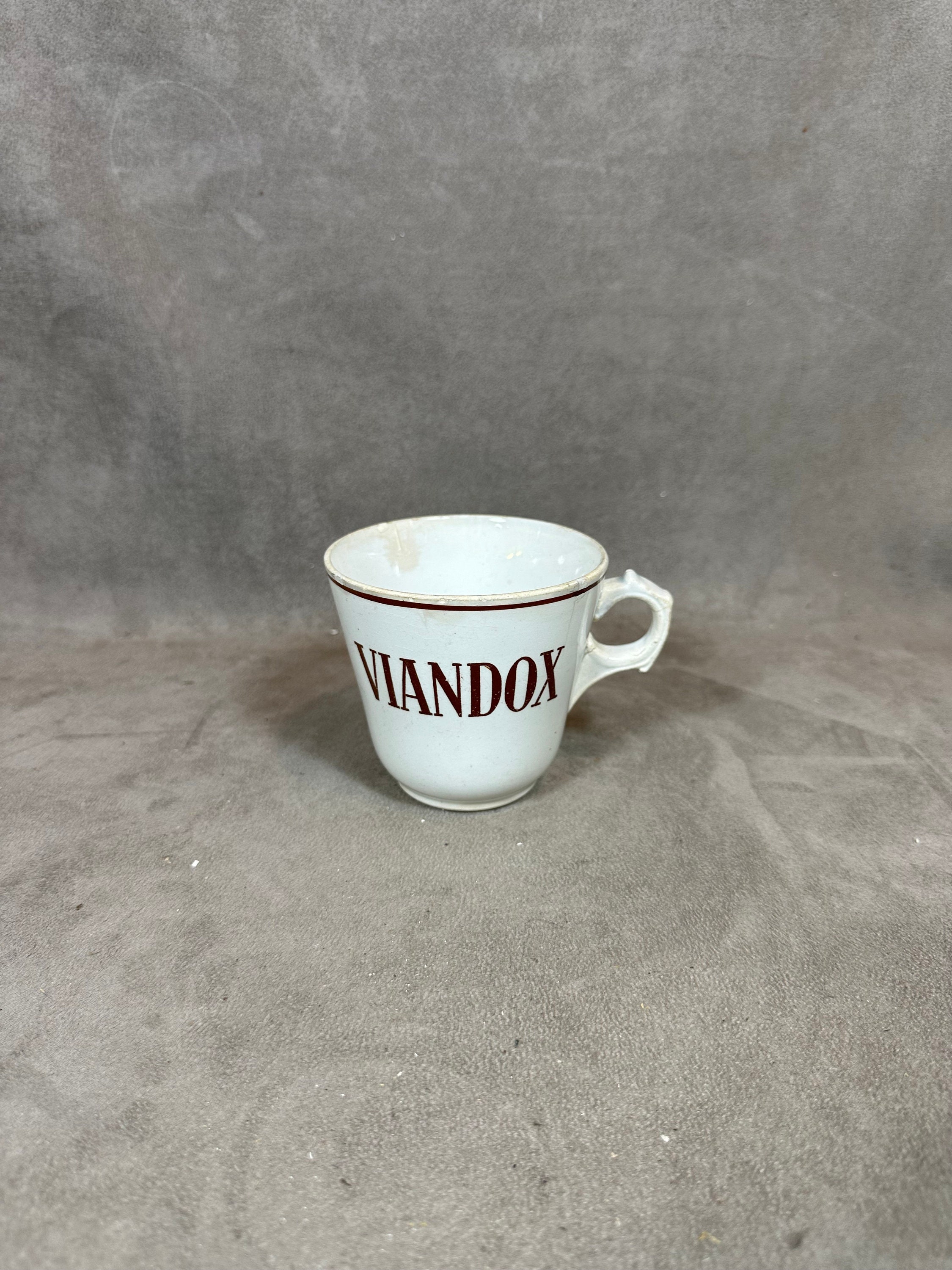 RARE Vintage Faience Viandox Mug Made in France 1950s 