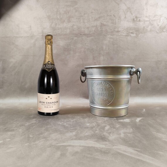 Seau à Champagne Vintage Leon Chandon Aluminium - Années 1930 - Fabriqué En France (Rare)