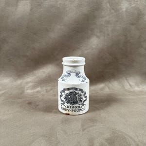 RARE Moutardier antique in sandstone Mustard Grey-Poupon in Dijon 1900 Digoin Sarreguemines Made in France