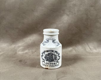 RARO Olla de mostaza de gres antiguo Mostaza Gris-Poupon en Dijon 1900 Digoin Sarreguemines Hecho en Francia