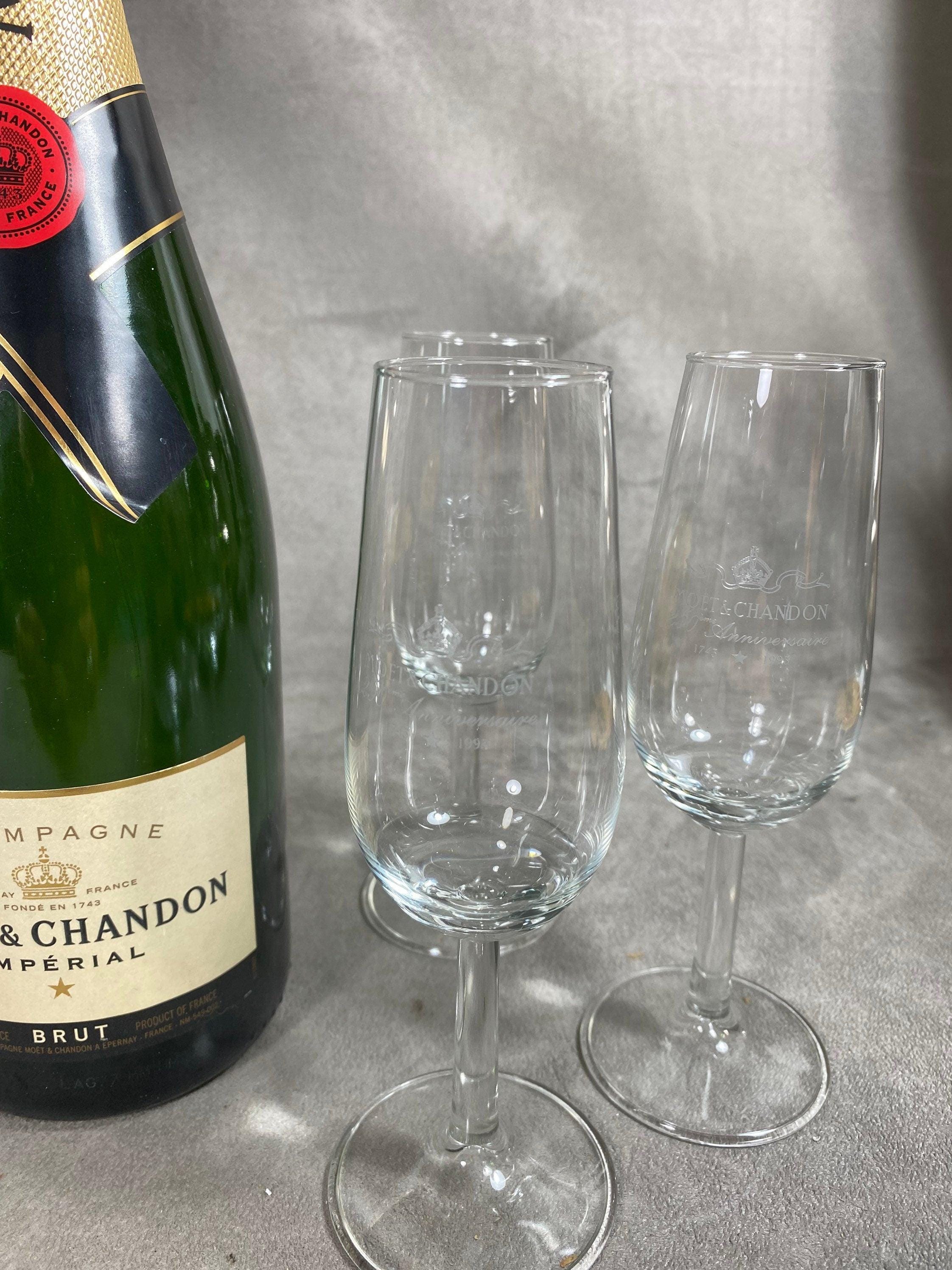 Lot De 6 Flûtes à Champagne Moët & Chandon - Verre Transparent - Occasion
