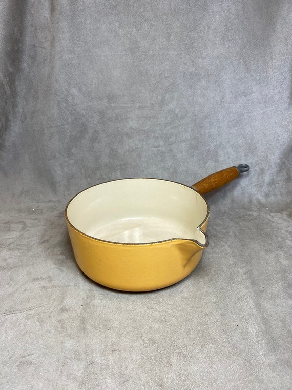 Pot With Vintage Spout Le Creuset Yellow Enamelled Cast Iron Etsy