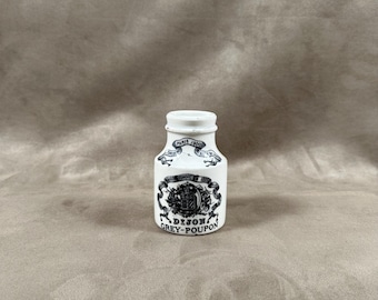 RARO Olla de mostaza de gres antiguo Mostaza Gris-Poupon en Dijon 1900 Digoin Sarreguemines Hecho en Francia