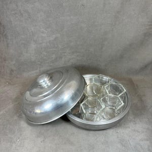 RARE Yogurt maker YALACTA aluminum with 5 jars for yogurt and 1 jar fermenter vintage made in France 1950