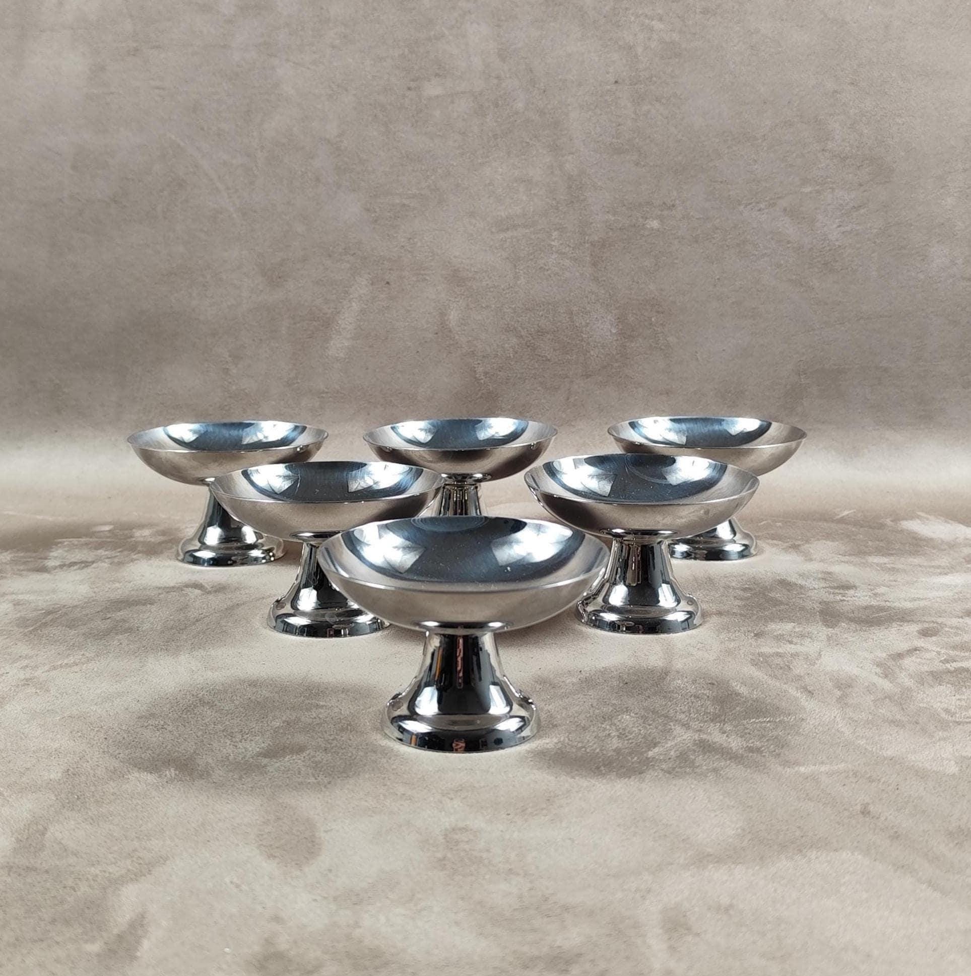 Lot De 6 Coupes à Glace Vintage Avec Cuillères – Inox 18/10 Made In France