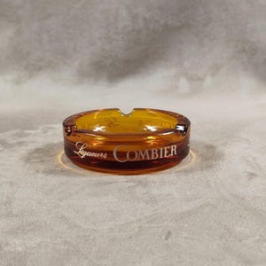 Glass Advertising Ashtray Liqueur Combier Made in France Vintage 1970