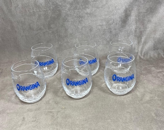 Set of 6 vintage Orangina glasses  vintage Made in France