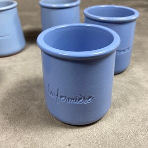 6 pots de yaourt La fermière en terre cuite émaillée bleu turquoise vintage made in France image 6