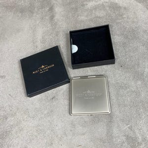 RARE Moet&Chandon Pocket mirror in steel and glass with vintage box Made in France