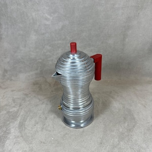 SELTENE Alessi Pulcina 3-Tassen-Vintage-Kaffeemaschine | Designer Michele de Lucchi |  Hergestellt in Italien Aluminiumguss 1980 Für Induktion