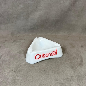 Ashtray DUBONNET triangular advertising vintage opaline opalex Made in France