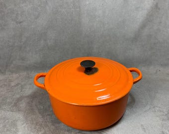 Dish in Brown Cast Iron Le Creuset Cousance Vintage Made in France 1980